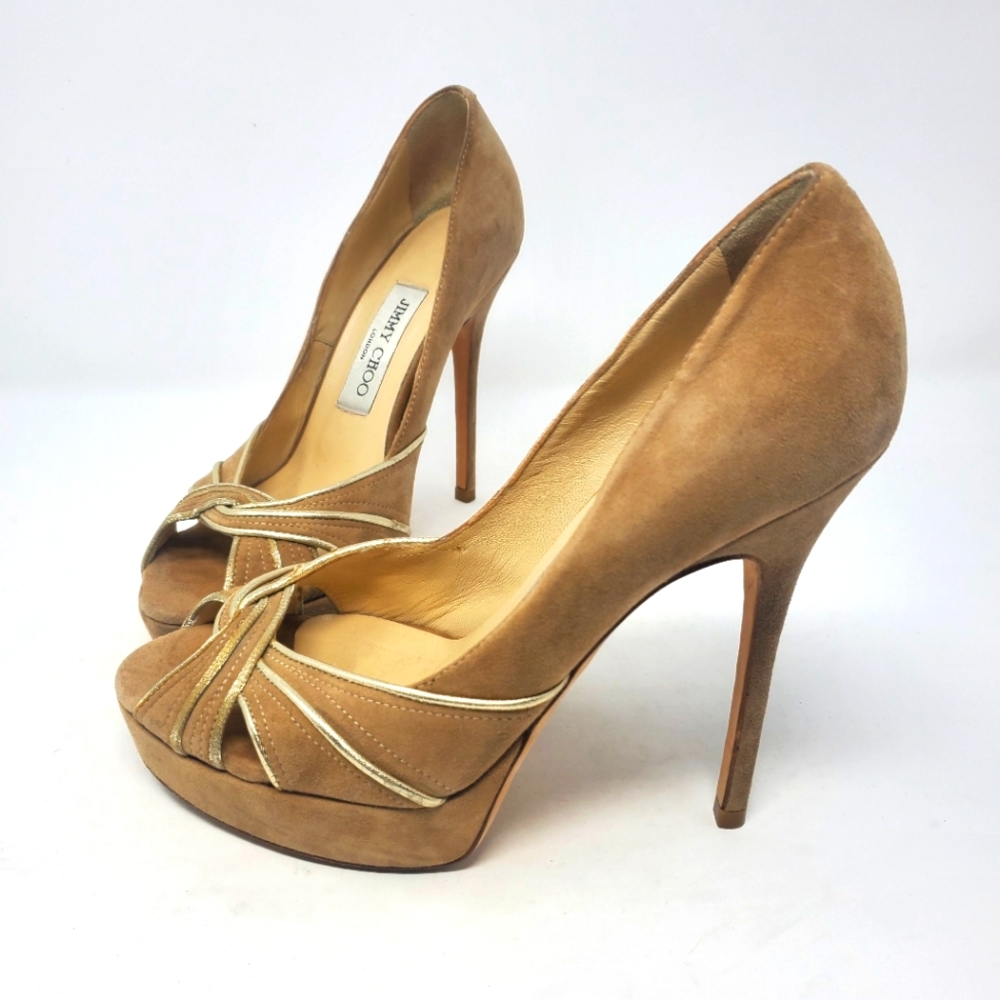 Jimmy Choo Nude Suede Pumps
